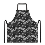 Monochrome Hawaiian Floral Print Apron