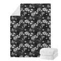 Monochrome Hawaiian Floral Print Blanket