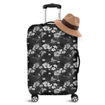 Monochrome Hawaiian Floral Print Luggage Cover