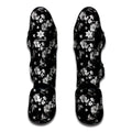 Monochrome Hawaiian Floral Print Muay Thai Shin Guards