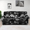 Monochrome Hawaiian Floral Print Sofa Cover