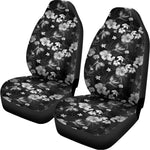 Monochrome Hawaiian Floral Print Universal Fit Car Seat Covers