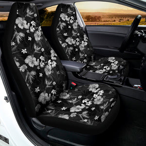 Monochrome Hawaiian Floral Print Universal Fit Car Seat Covers