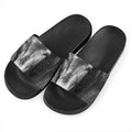 Monochrome Horse Print Black Slide Sandals