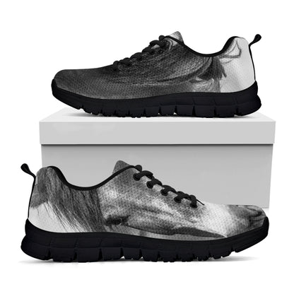 Monochrome Horse Print Black Sneakers