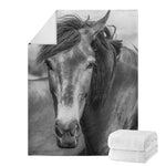Monochrome Horse Print Blanket