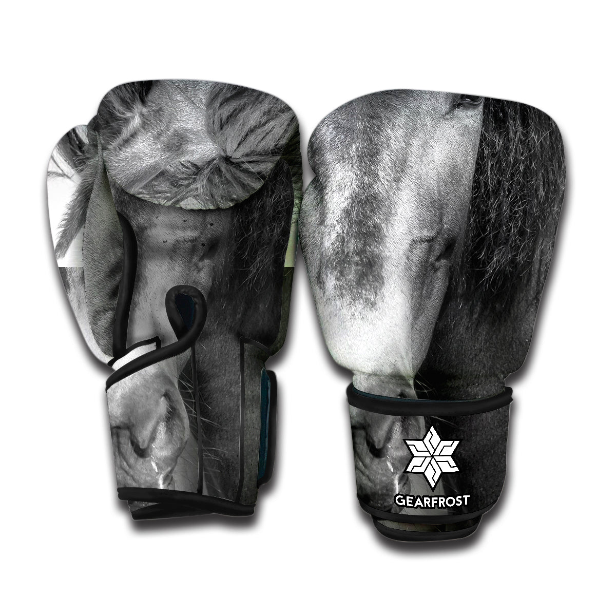 Monochrome Horse Print Boxing Gloves