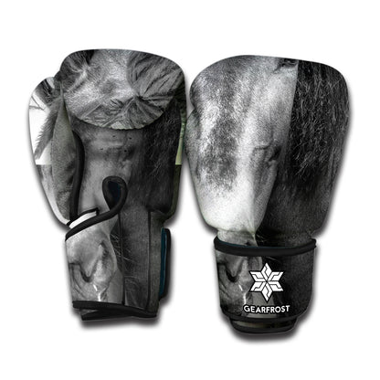 Monochrome Horse Print Boxing Gloves