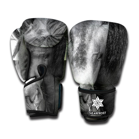 Monochrome Horse Print Boxing Gloves