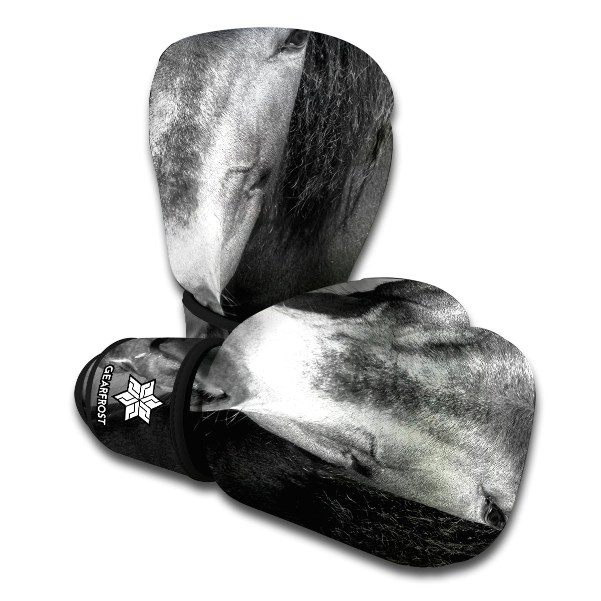 Monochrome Horse Print Boxing Gloves