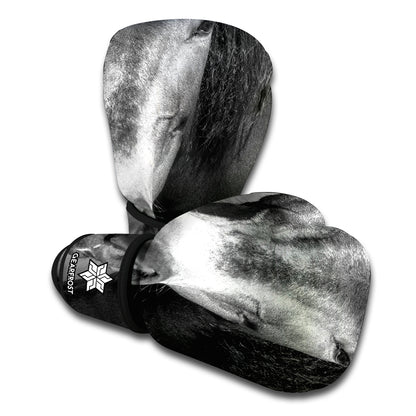 Monochrome Horse Print Boxing Gloves
