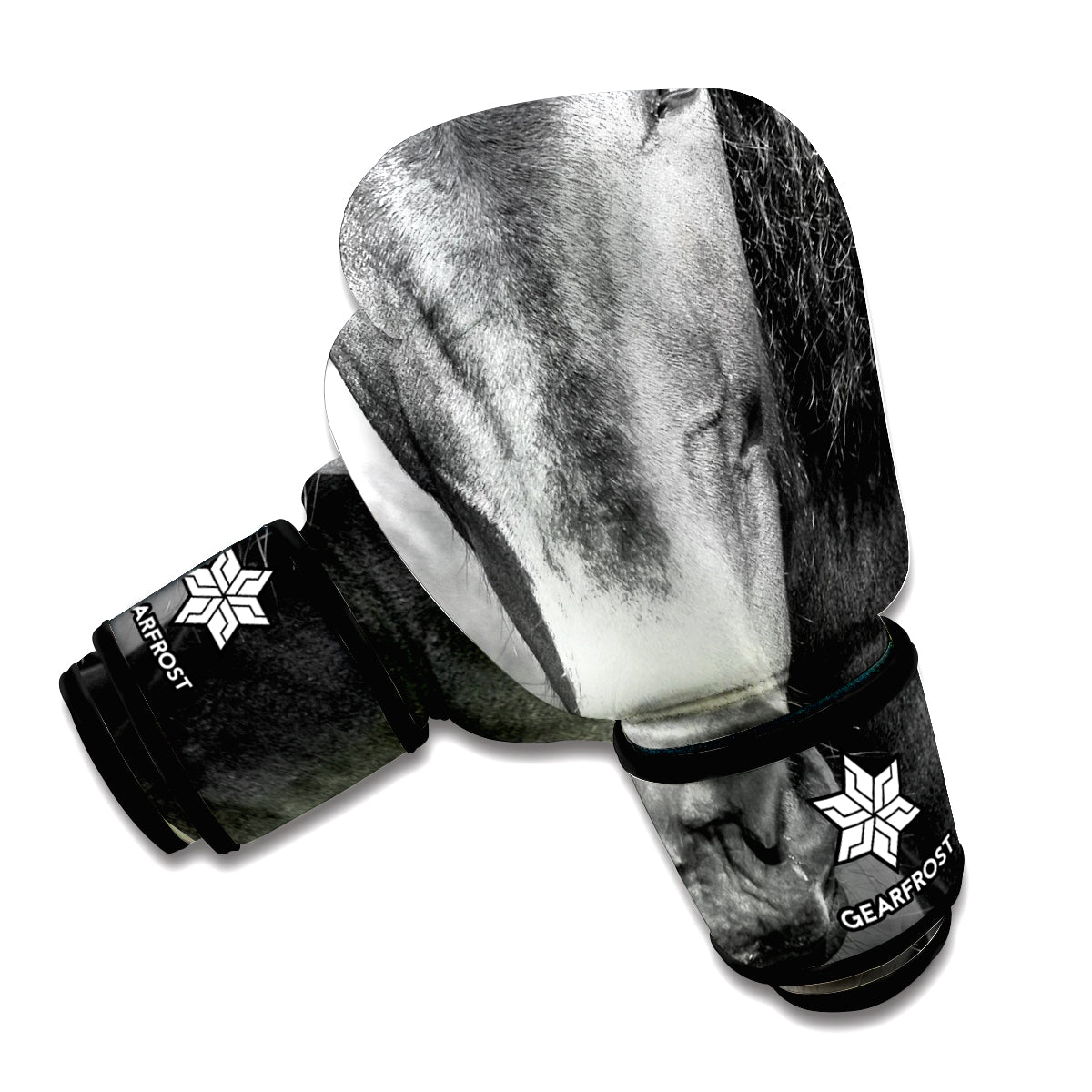 Monochrome Horse Print Boxing Gloves
