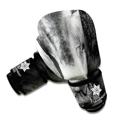 Monochrome Horse Print Boxing Gloves