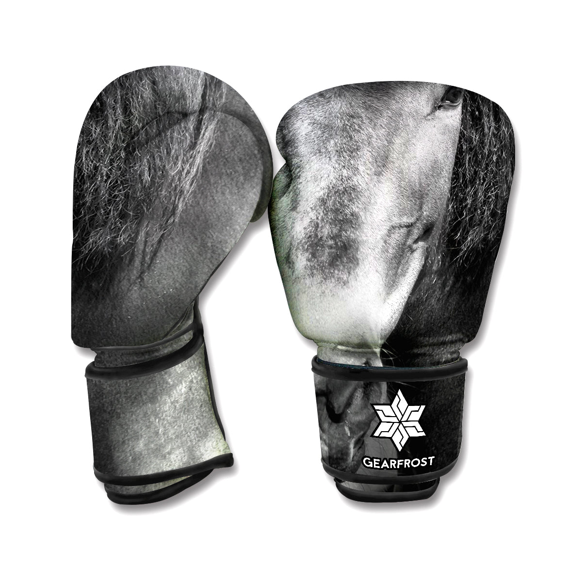 Monochrome Horse Print Boxing Gloves