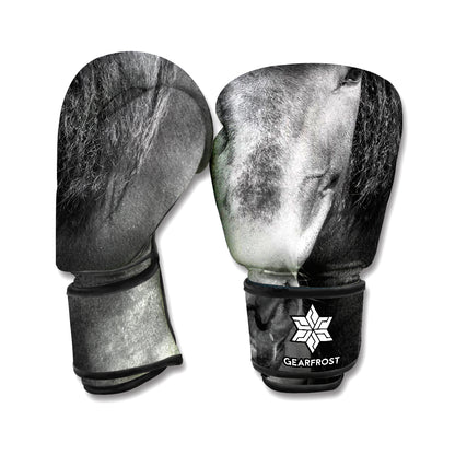 Monochrome Horse Print Boxing Gloves