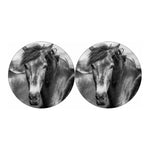 Monochrome Horse Print Car Coasters