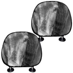 Monochrome Horse Print Car Headrest Covers