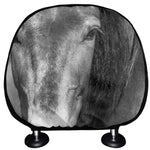Monochrome Horse Print Car Headrest Covers