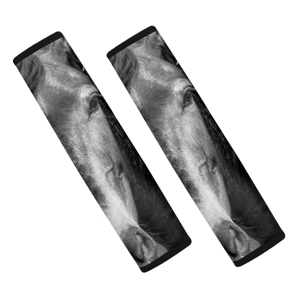 Monochrome Horse Print Car Seat Belt Covers