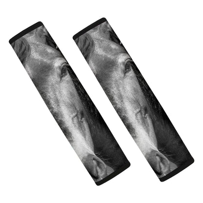 Monochrome Horse Print Car Seat Belt Covers