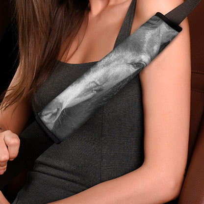 Monochrome Horse Print Car Seat Belt Covers