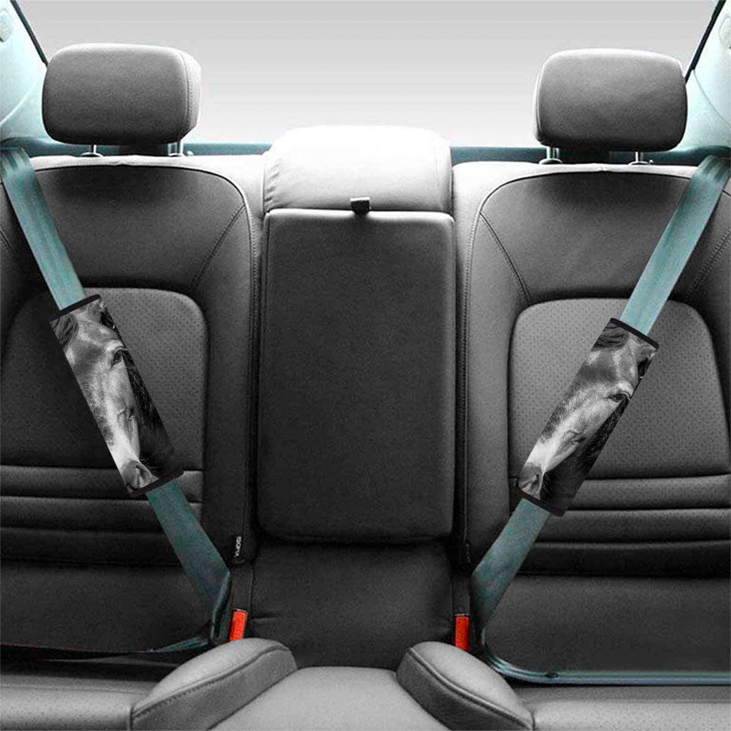 Monochrome Horse Print Car Seat Belt Covers