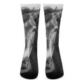 Monochrome Horse Print Crew Socks