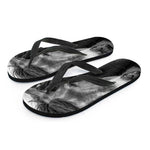Monochrome Horse Print Flip Flops