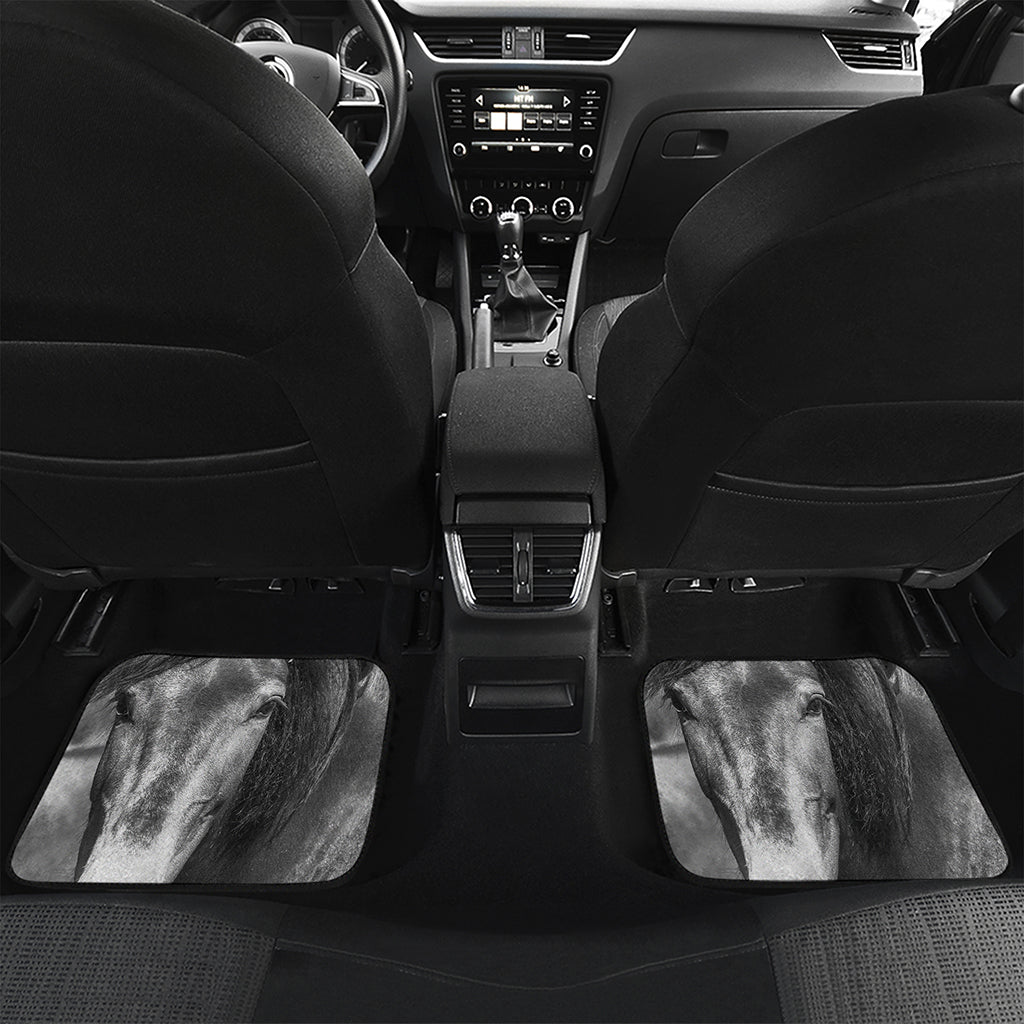 Monochrome Horse Print Front and Back Car Floor Mats