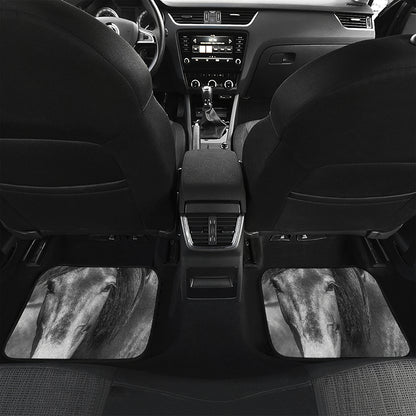 Monochrome Horse Print Front and Back Car Floor Mats