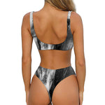 Monochrome Horse Print Front Bow Tie Bikini