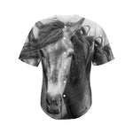 Monochrome Horse Print Men's Baseball Jersey