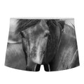 Monochrome Horse Print Men's Boxer Briefs