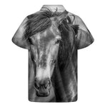 Monochrome Horse Print Men's Short Sleeve Shirt