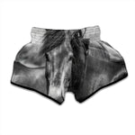 Monochrome Horse Print Muay Thai Boxing Shorts