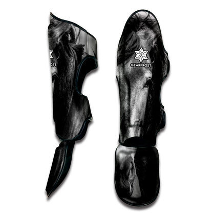 Monochrome Horse Print Muay Thai Shin Guard