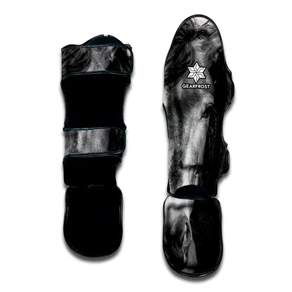 Monochrome Horse Print Muay Thai Shin Guard