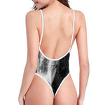 Monochrome Horse Print One Piece High Cut Swimsuit