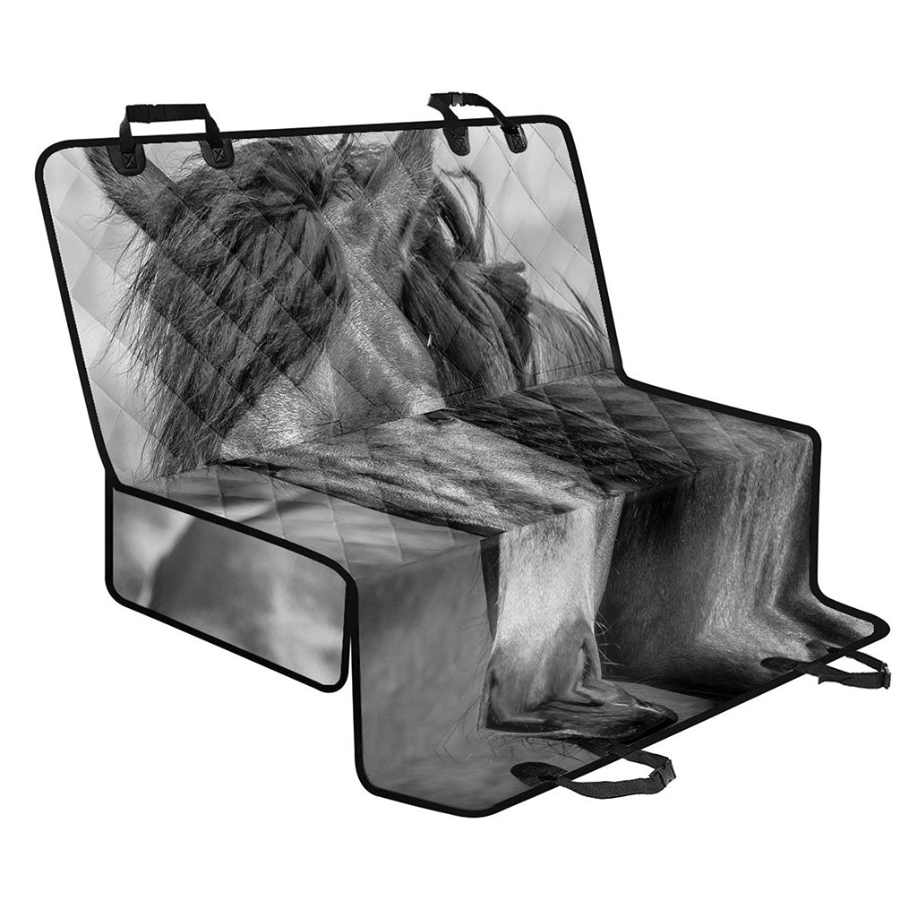 Monochrome Horse Print Pet Car Back Seat Cover
