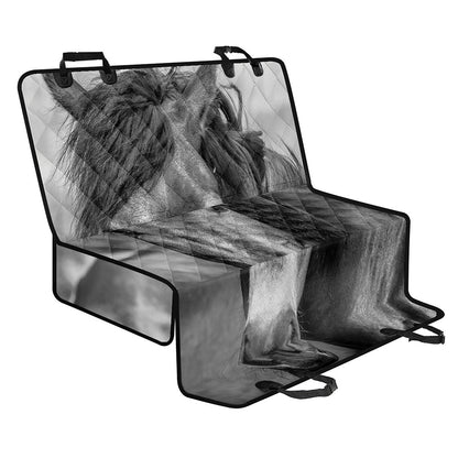 Monochrome Horse Print Pet Car Back Seat Cover