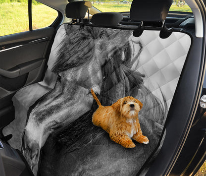 Monochrome Horse Print Pet Car Back Seat Cover