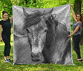 Monochrome Horse Print Quilt