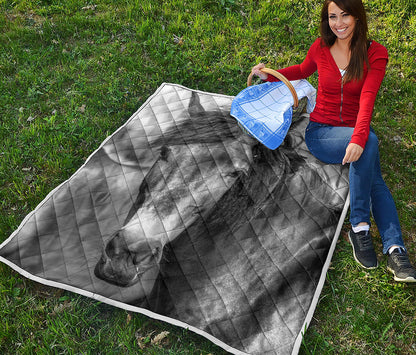 Monochrome Horse Print Quilt