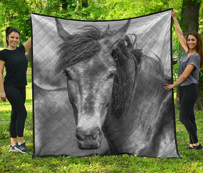 Monochrome Horse Print Quilt