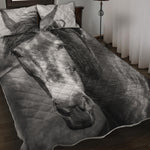 Monochrome Horse Print Quilt Bed Set