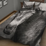 Monochrome Horse Print Quilt Bed Set