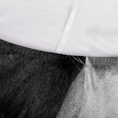 Monochrome Horse Print Sofa Cover