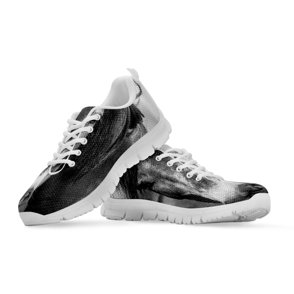 Monochrome Horse Print White Sneakers