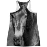 Monochrome Horse Print Women's Racerback Tank Top
