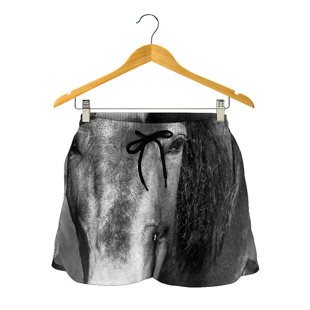 Monochrome Horse Print Women's Shorts